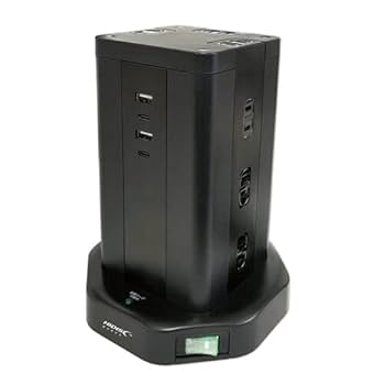 HIDISC - HIDISCタワー型USB付電源タップ （Type-C×2+Type-A×2） Amazon | HIDISC タワー型USB付電源タップ（Type-C×2+Type-A×2